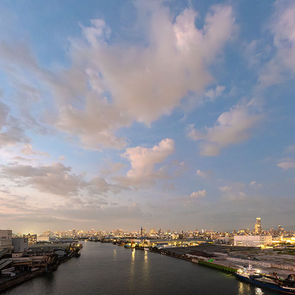 大阪市内の夕景@木津川
